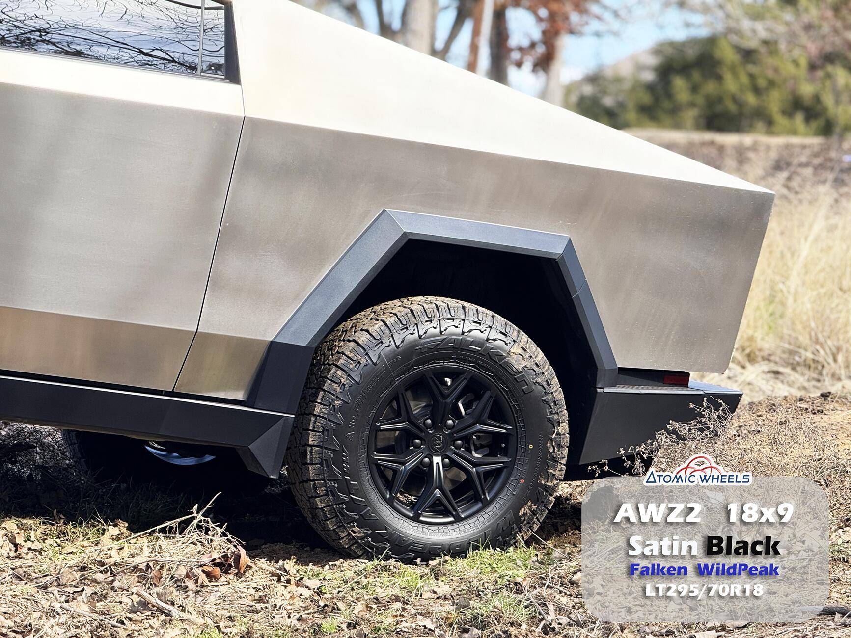 Tesla Cybertruck Fully Forged Atomic Wheels for Tesla Cybetruck AWZ218_CT_SatinBlack_Stampt1