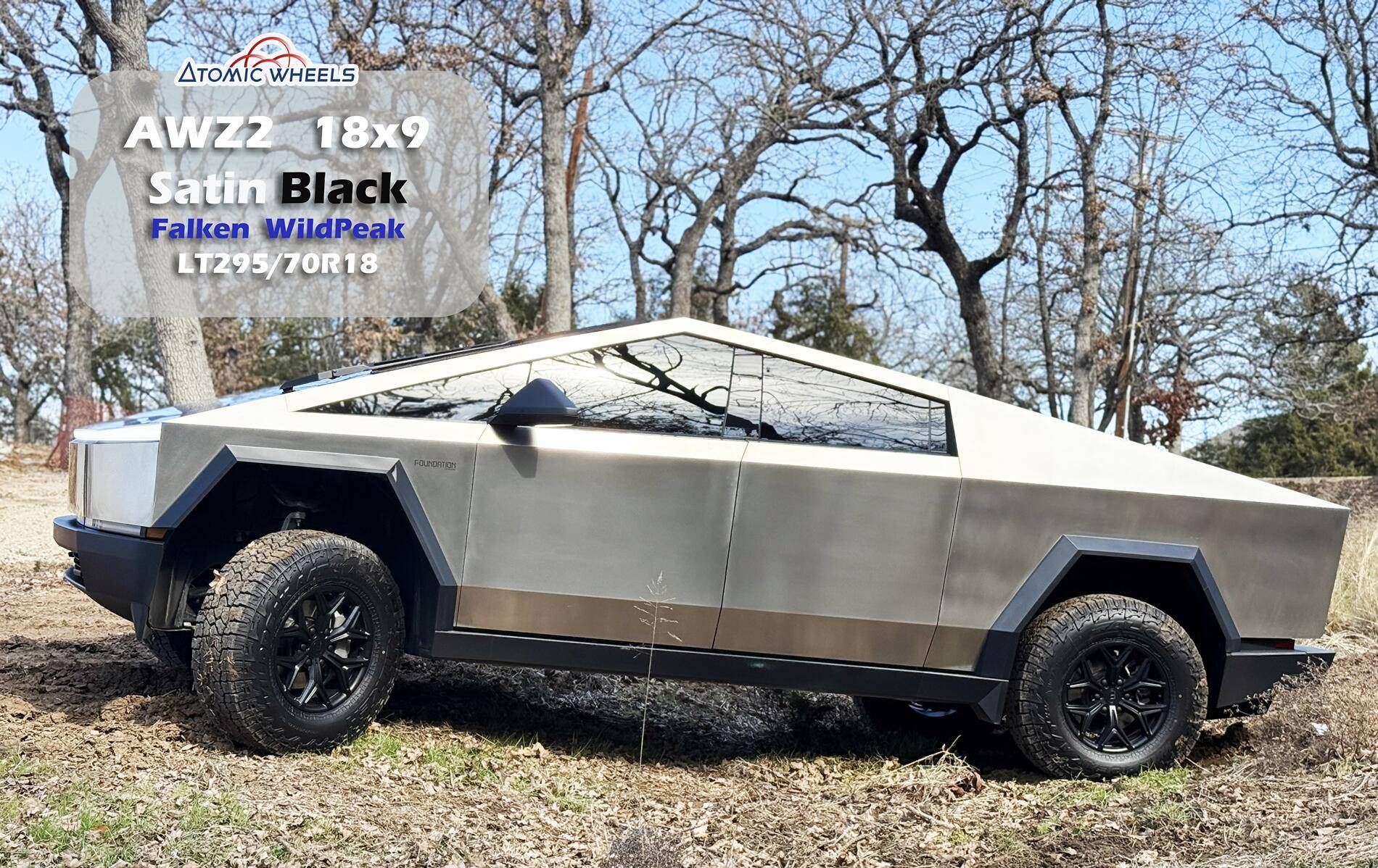 Tesla Cybertruck Fully Forged Atomic Wheels for Tesla Cybetruck AWZ218_CT_SatinBlack_Stampt2