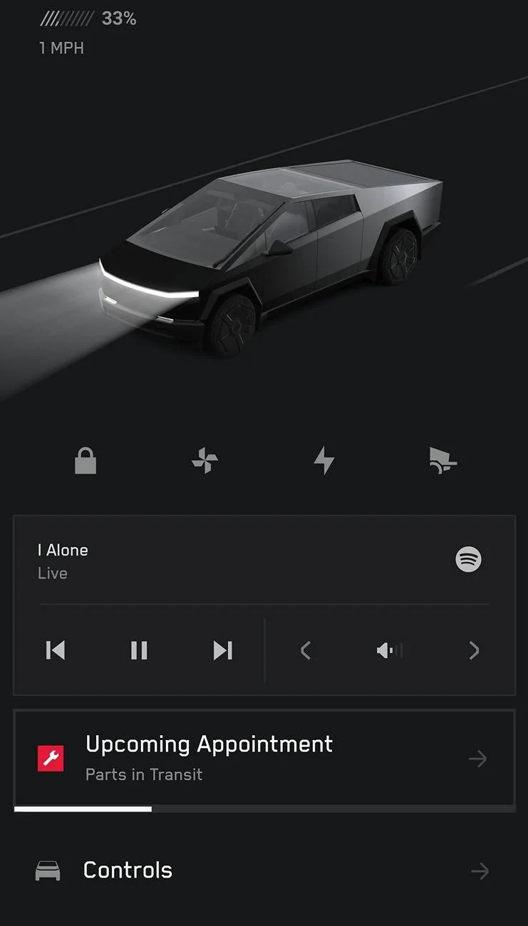 Tesla Cybertruck Foundation Series Light Bar Waiting Room Screenshot_20250218_083119_Tesla
