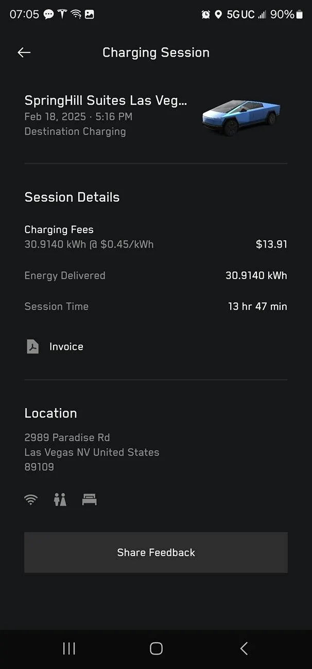 Tesla Cybertruck 3000+ Mile Cross Country Road Trip Screenshot_20250219_070553_Tesla