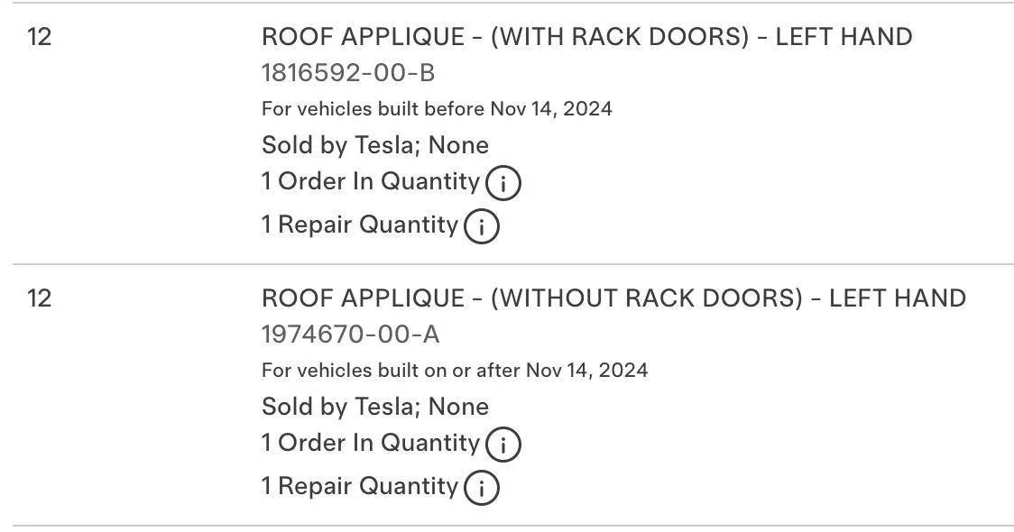 Tesla Cybertruck Measurements for roof rack mount doors. Screenshot 2025-02-19 at 2.57.12 PM