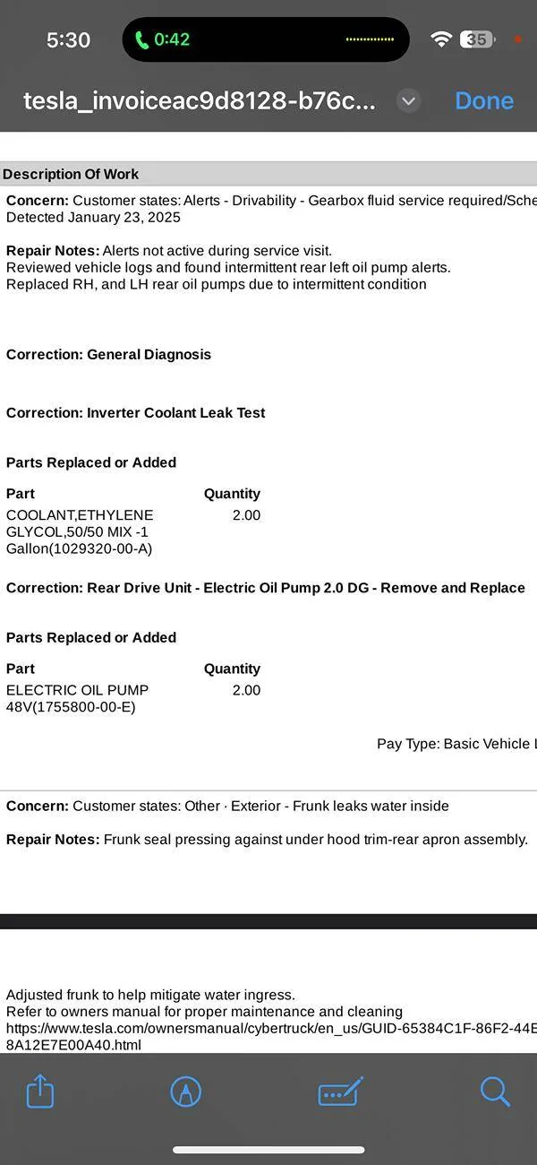 Tesla Cybertruck Gearbox fluid issues happened to anyone? IMG_5121