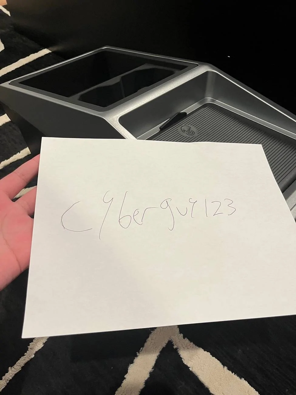Tesla Cybertruck (NY) FONERTY CYBERTRUCK CENTER CONSOLE STORAGE 100$ IMG_2323