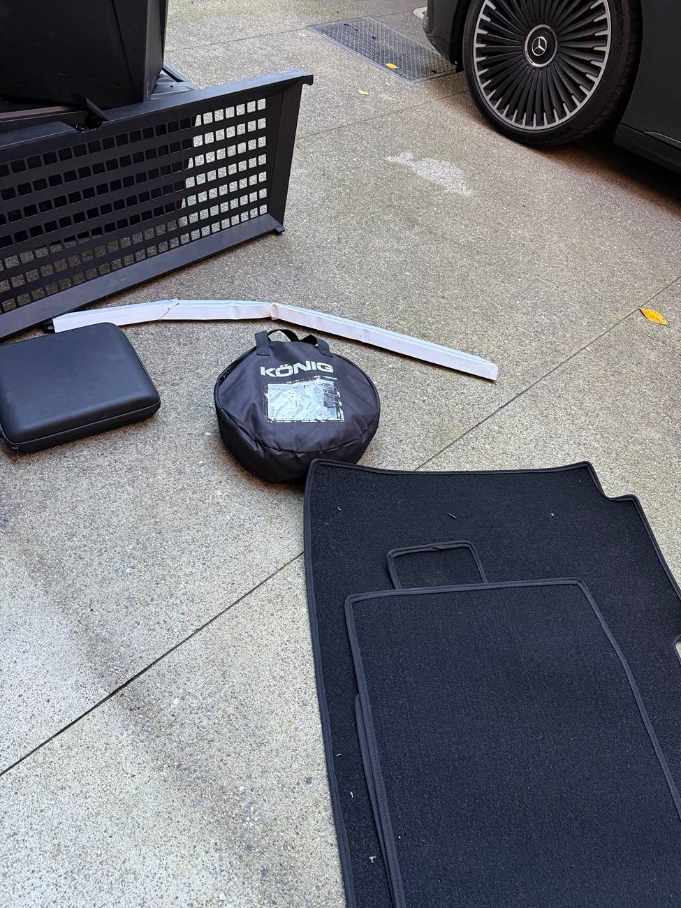 Tesla Cybertruck Divider + Bins + Chains + Wiper + Detailing Kit for sale as one unit IMG_0930