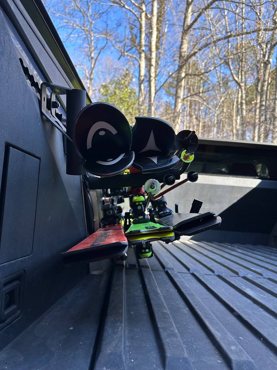 Tesla Cybertruck Bed L-Track Removable Snow Ski Racks DIY IMG_8266