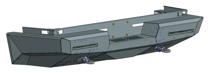 Tesla Cybertruck Introducing T Sportline CTX Extreme Duty Front Bumper with Integrated Winch (High-Output) & Lighting image_720-2