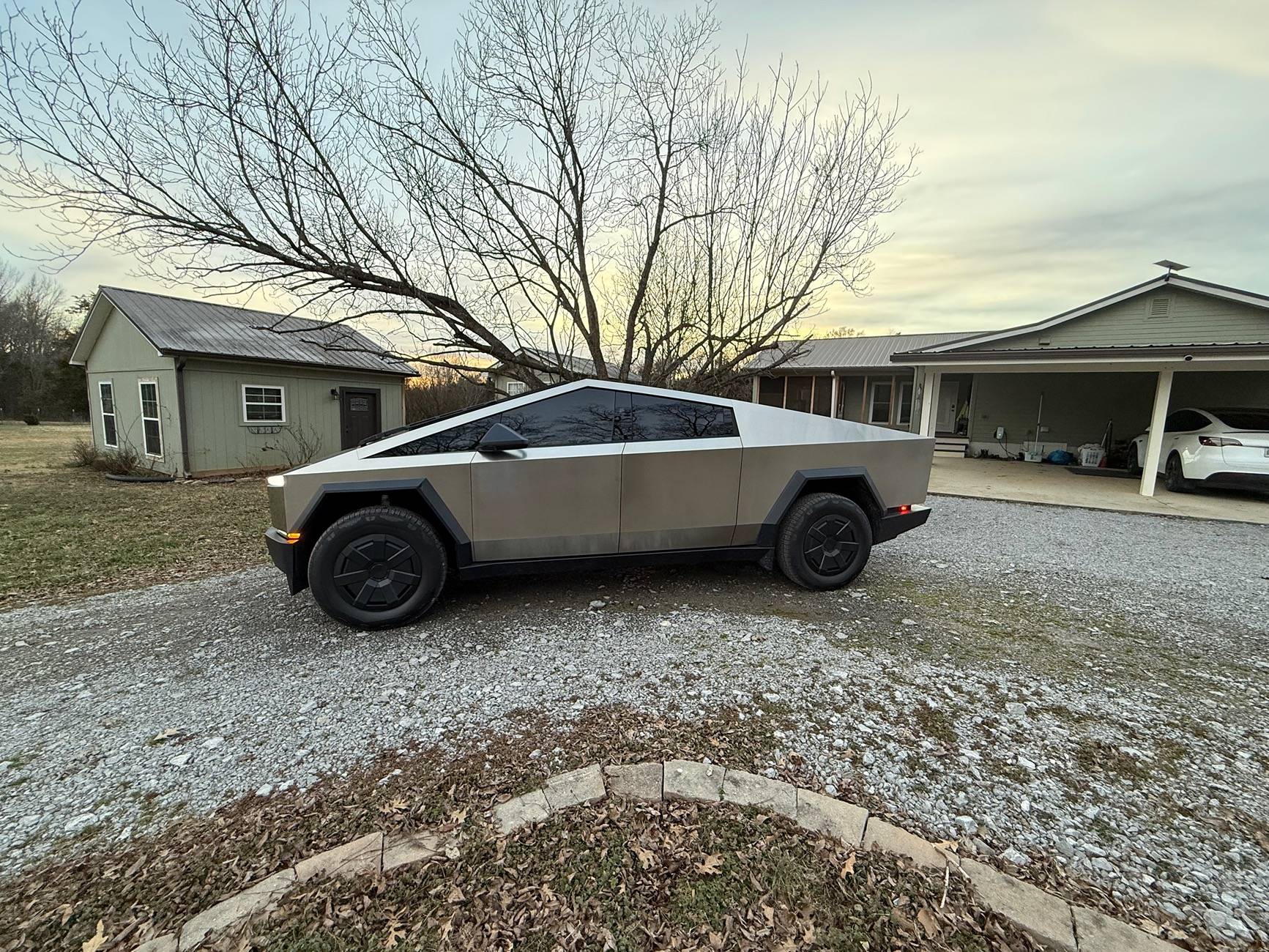 Tesla Cybertruck New truck windows tinted today - 20% front / 70% rear IMG_3324