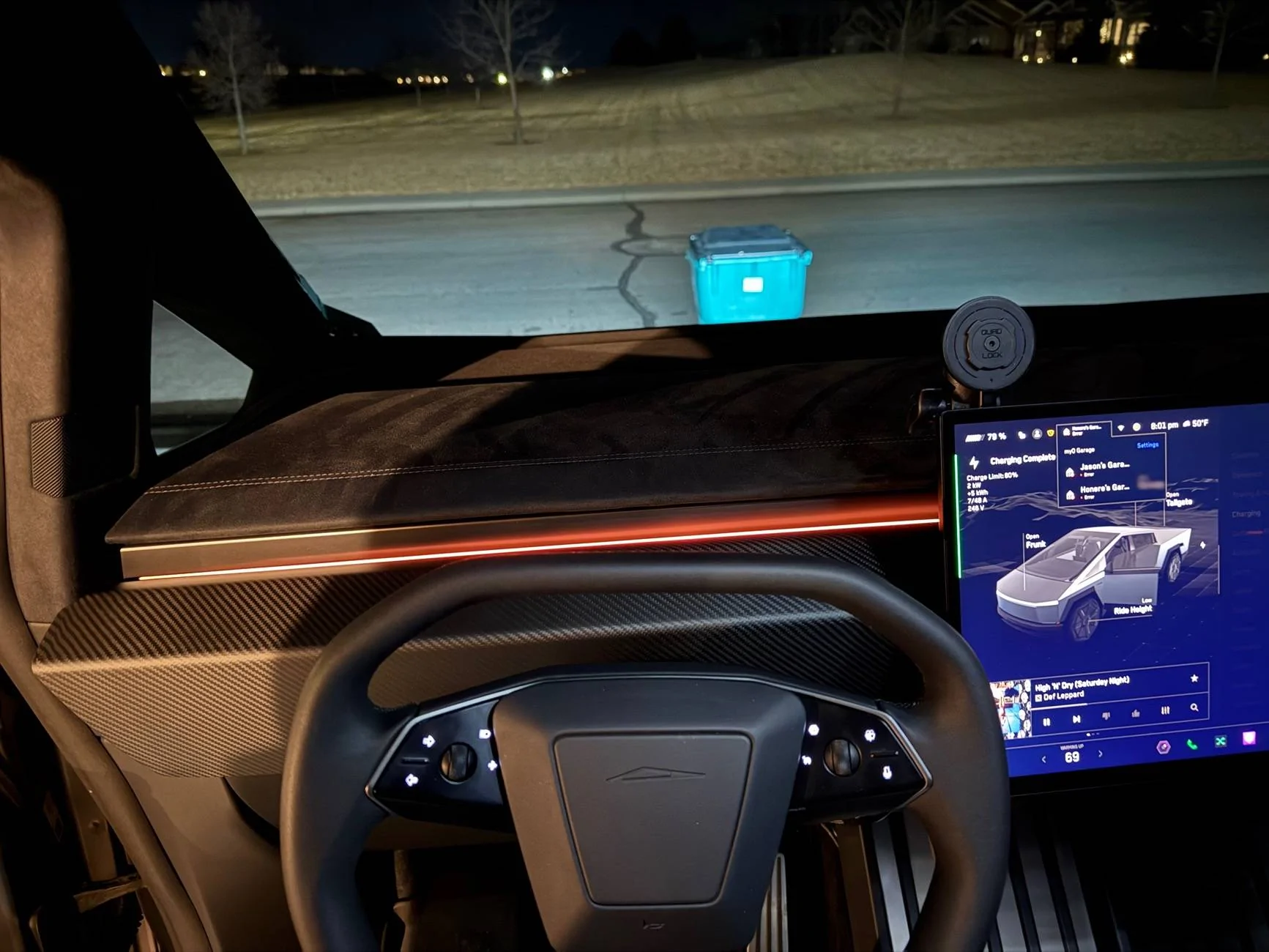 Tesla Cybertruck RPM Tesla Matte Carbon Fiber Lower Dash installed IMG_0229