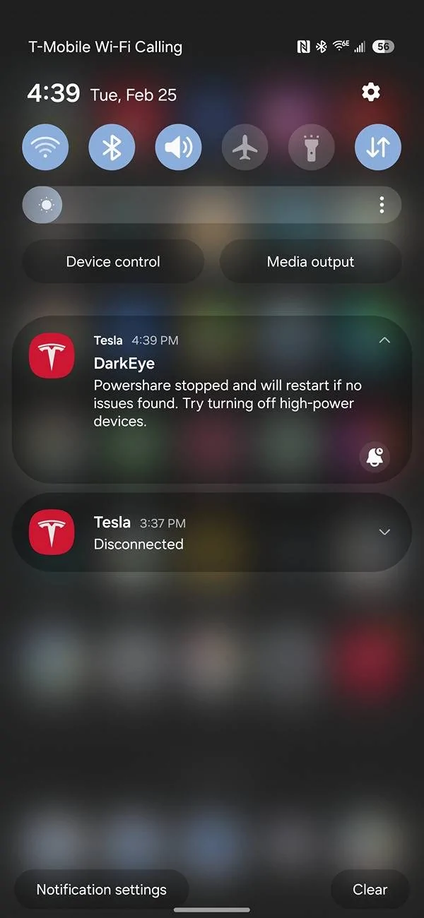 Tesla Cybertruck Powershare Error Notifications? Screenshot_20250225_163933_One UI Hom