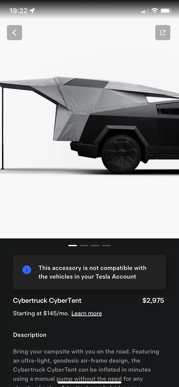 Tesla Cybertruck Cybertent order problem…. IMG_7582