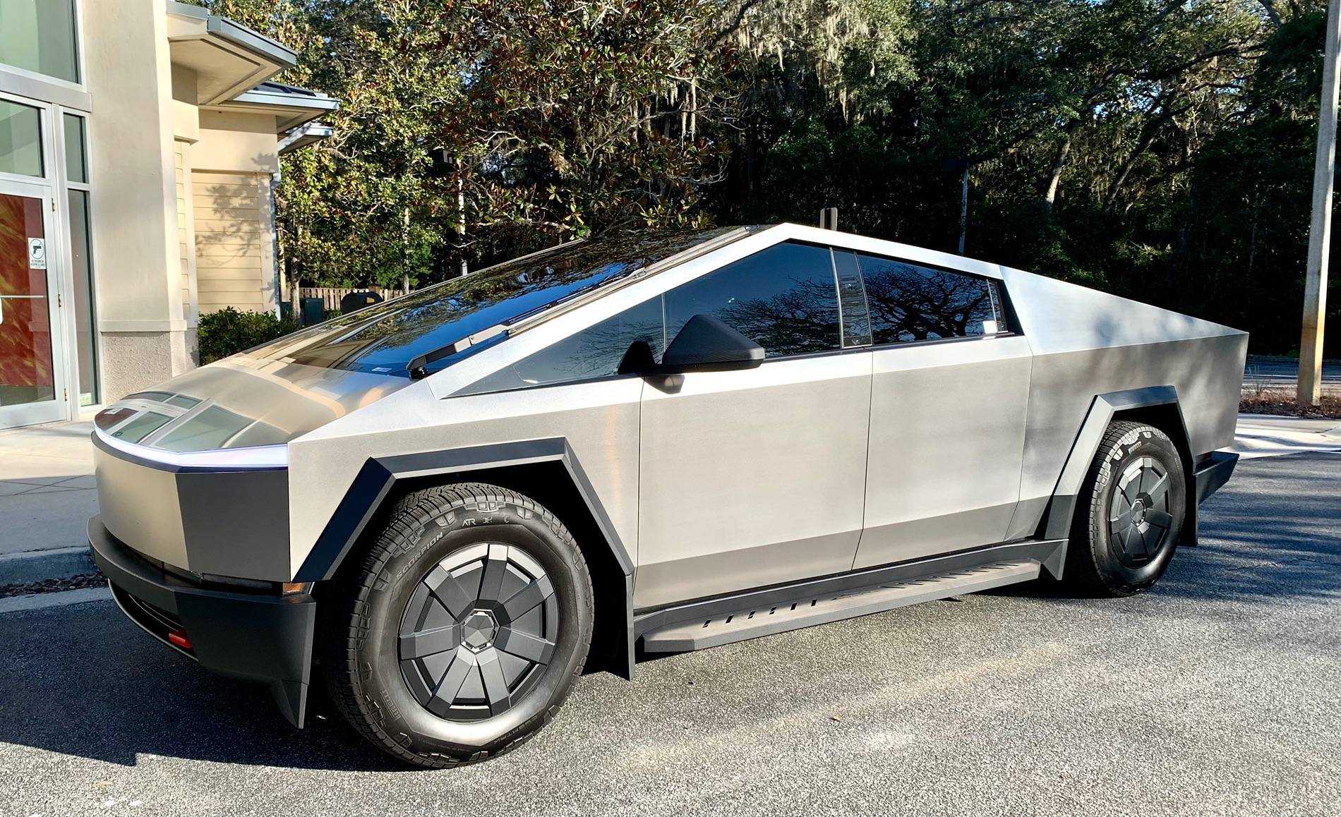 Tesla Cybertruck Tire rotation and suspension video IMG_3903