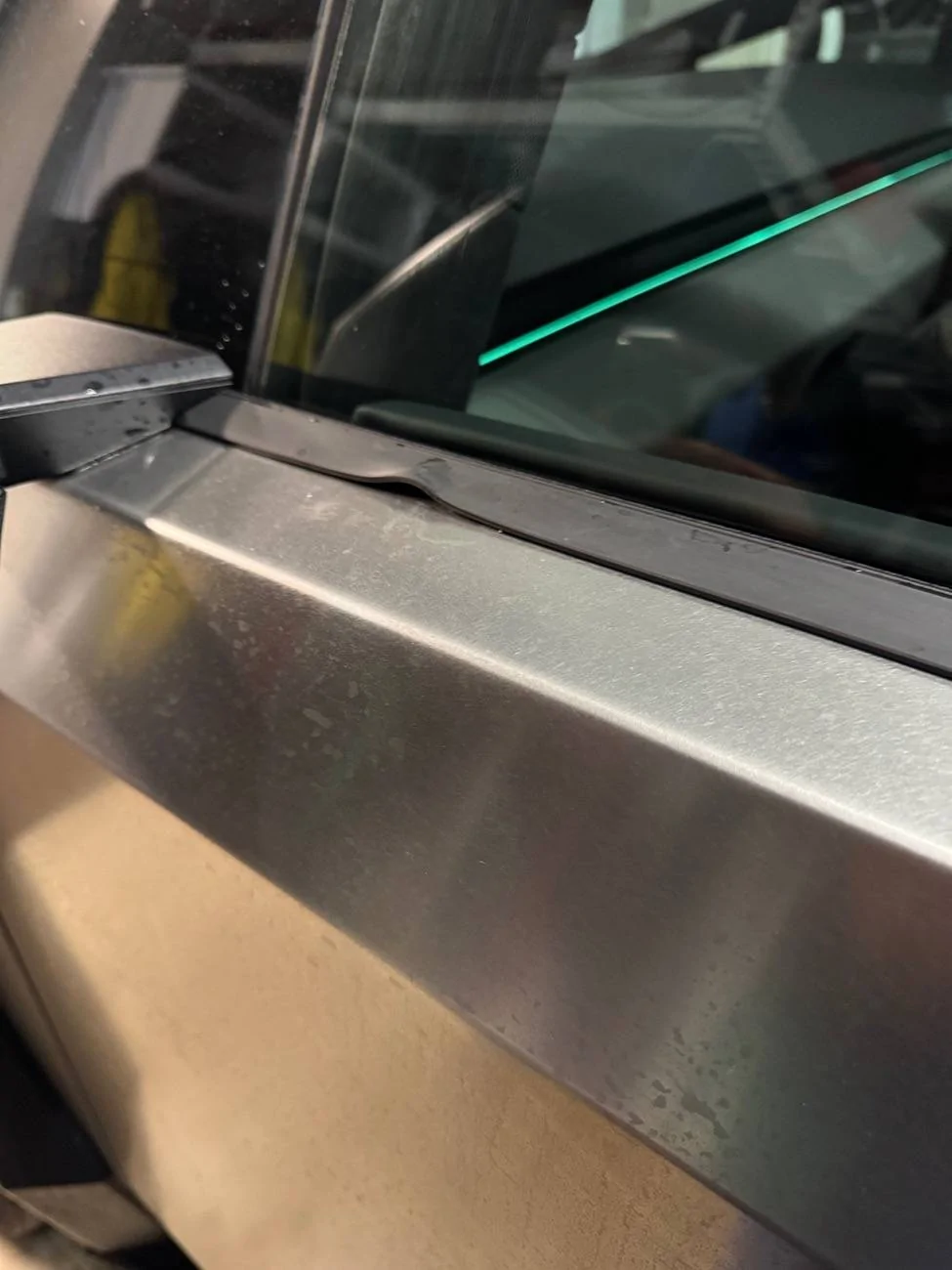 Tesla Cybertruck Window trim bumped up IMG_5286