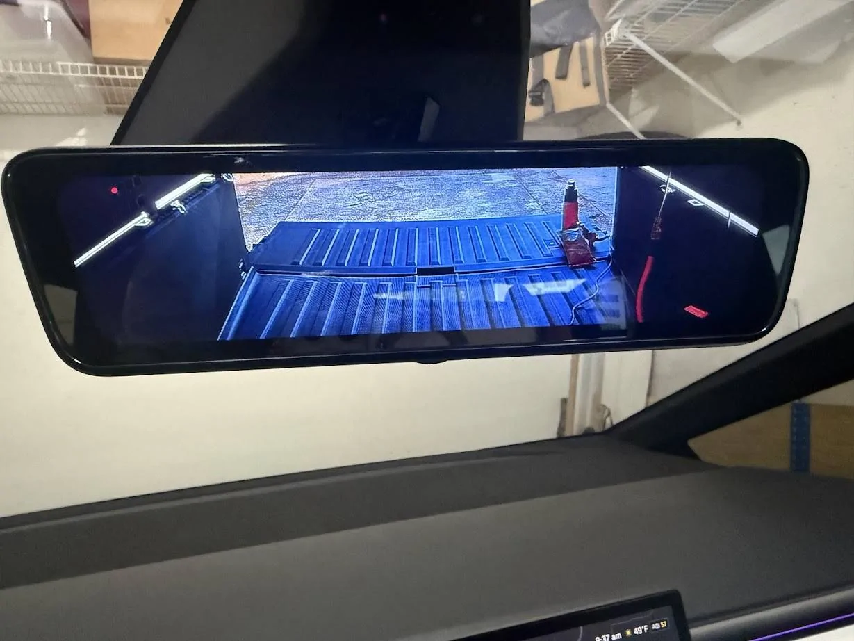 Tesla Cybertruck Hansshow trailer and truck back up camera installation LowFront