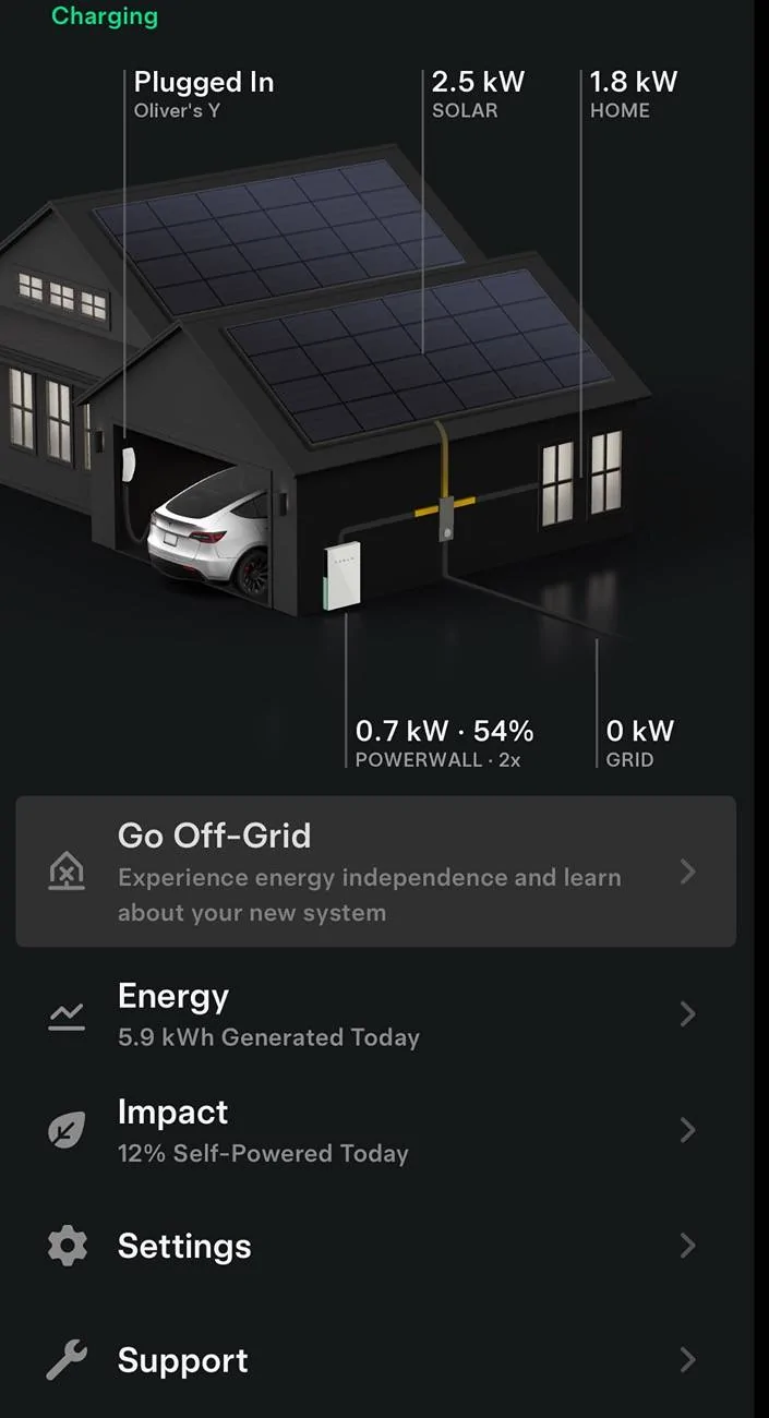 Tesla Cybertruck Powershare Update - Solar while islanding without powerwall IMG_0576