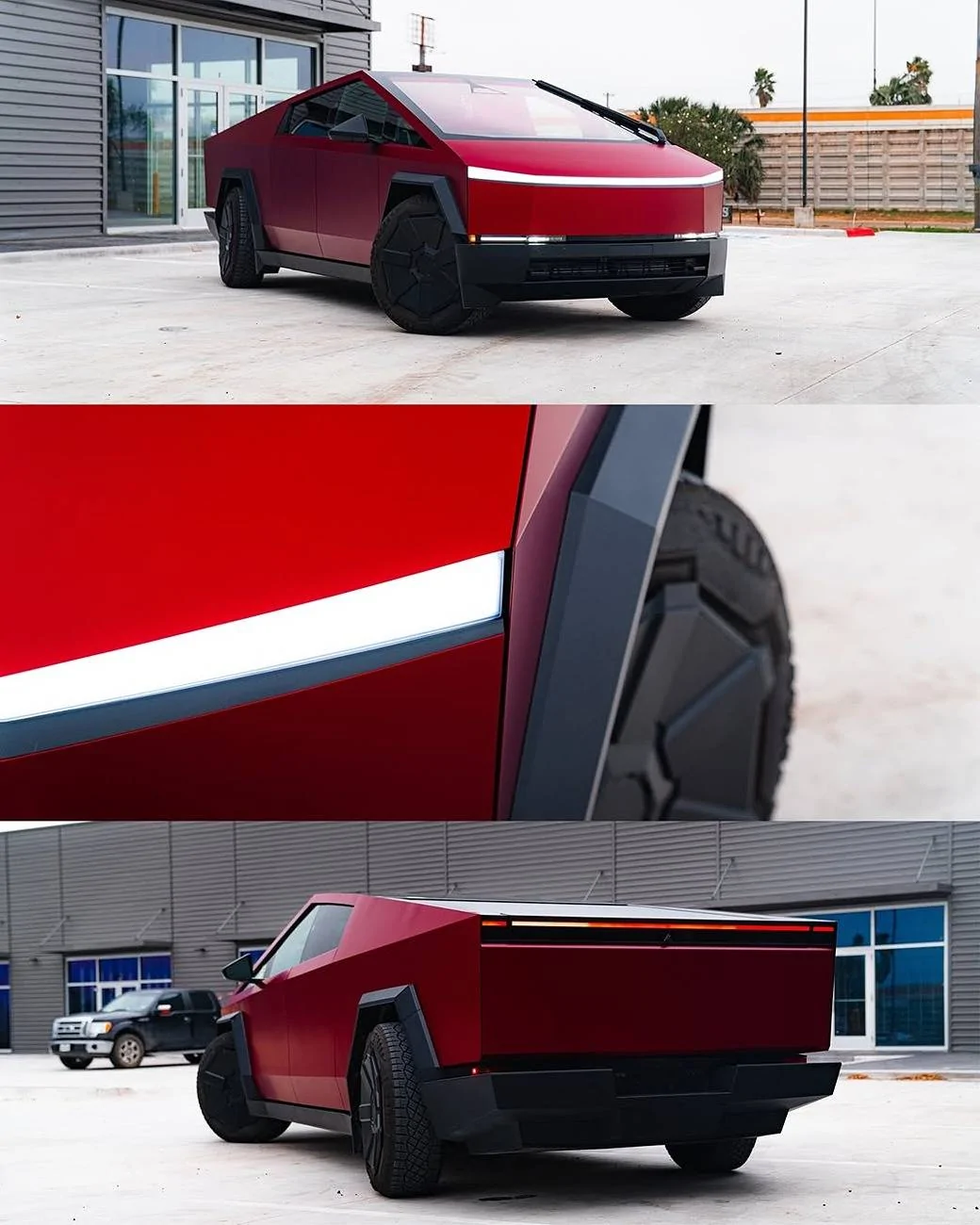 Tesla Cybertruck Pure PPF Frozen Ruby Cybertruck wrapped by Black Diamond McAllen Snapinst.app_480765801_18062049658938353_1505549813116516498_n_1080