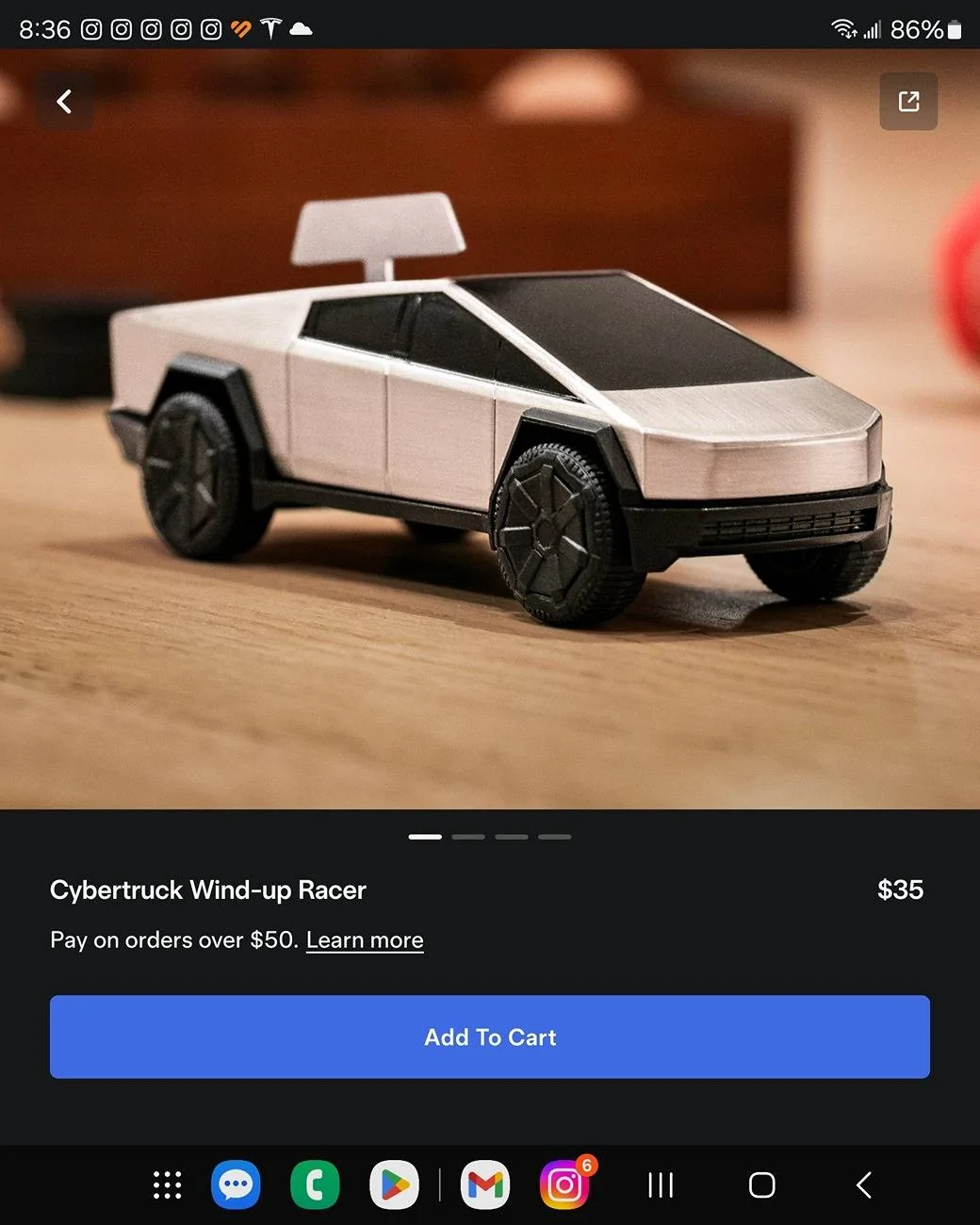 Tesla Cybertruck CyberTruck "Wind-Up" Racer back in Stock!! Screenshot_20250303_203650_Tesla