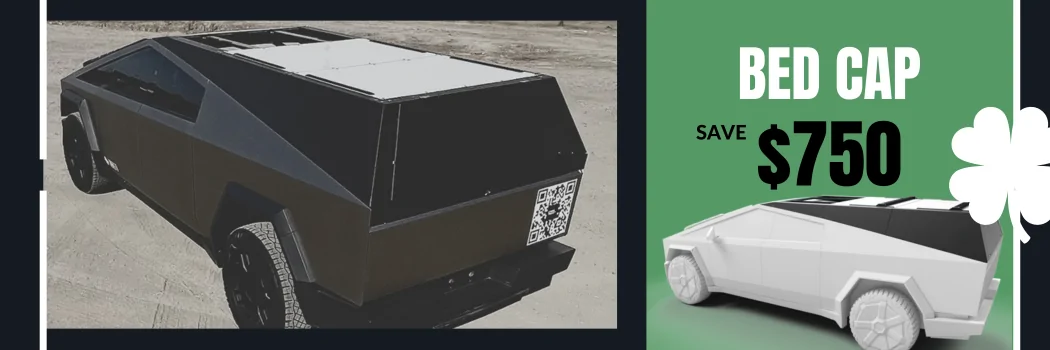 Tesla Cybertruck CYBERTRUCKco St. Patrick's Day Modular Racks and Crossbar Sale live now!-  SAVE 17% through the 17th! 3