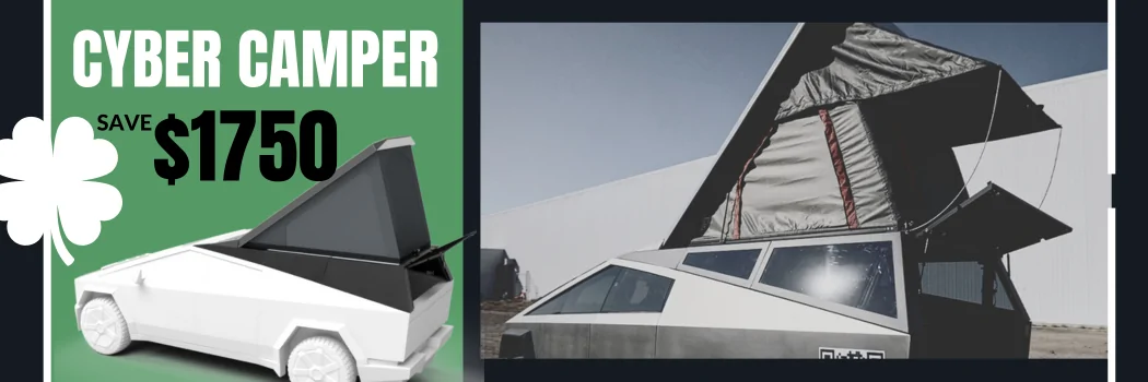 Tesla Cybertruck CYBERTRUCKco St. Patrick's Day Modular Racks and Crossbar Sale live now!-  SAVE 17% through the 17th! 4