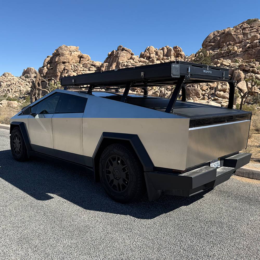 Tesla Cybertruck CYBERTRUCKco St. Patrick's Day Modular Racks and Crossbar Sale live now!-  SAVE 17% through the 17th! tesla-cybertruck-bed-rack-with-rooftop-tent-2