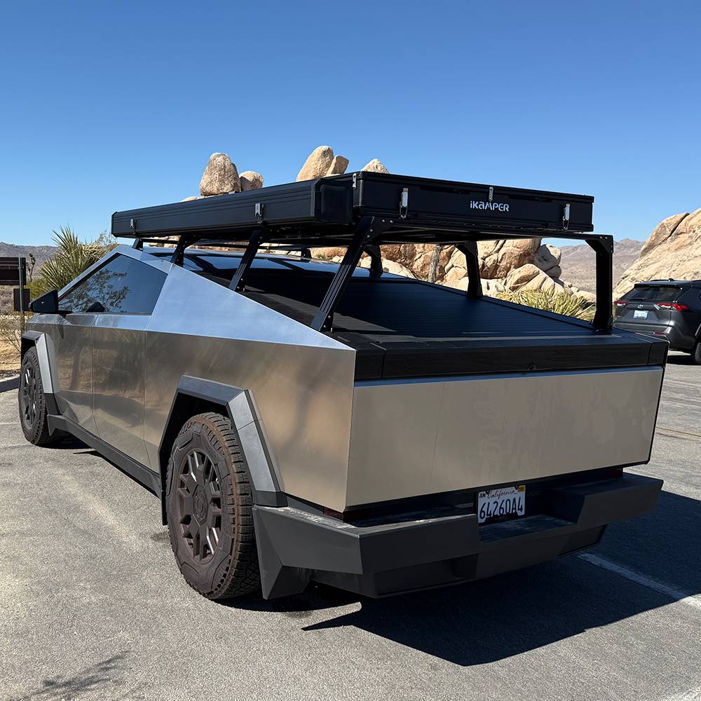 Tesla Cybertruck CYBERTRUCKco St. Patrick's Day Modular Racks and Crossbar Sale live now!-  SAVE 17% through the 17th! tesla-cybertruck-bed-rack-with-rooftop-tent-3