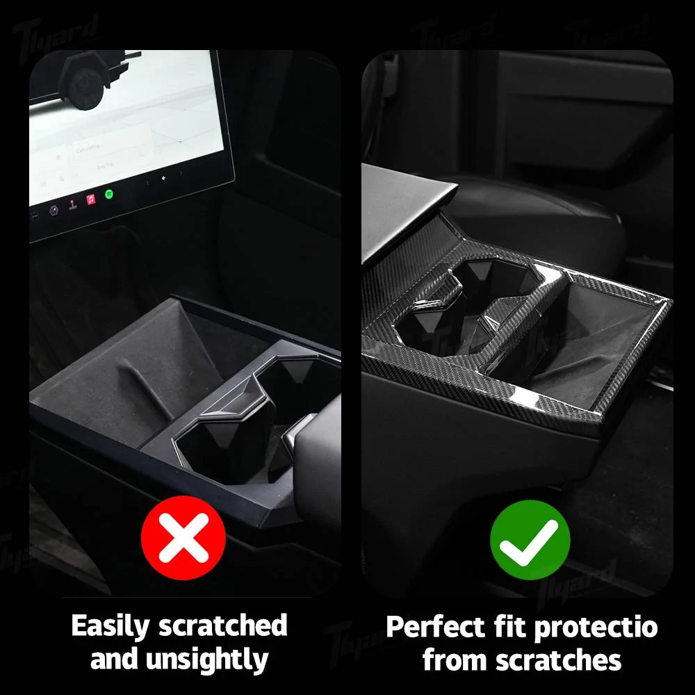 Tesla Cybertruck 𝐓𝐥𝐲𝐚𝐫𝐝 𝐑𝐞𝐚𝐥 𝐂𝐚𝐫𝐛𝐨𝐧 𝐅𝐢𝐛𝐞𝐫 𝐂𝐞𝐧𝐭𝐞𝐫 𝐂𝐨𝐧𝐬𝐨𝐥𝐞 & 𝐂𝐮𝐩 𝐇𝐨𝐥𝐝𝐞𝐫 𝐏𝐚𝐧𝐞𝐥 𝐓𝐫𝐢𝐦 𝐂𝐨𝐯𝐞𝐫 4