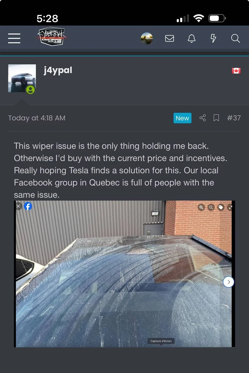 Tesla Cybertruck 2025.2.8 upgrades/fixes: windshield fluid spray, rear cross traffic notification IMG_4054