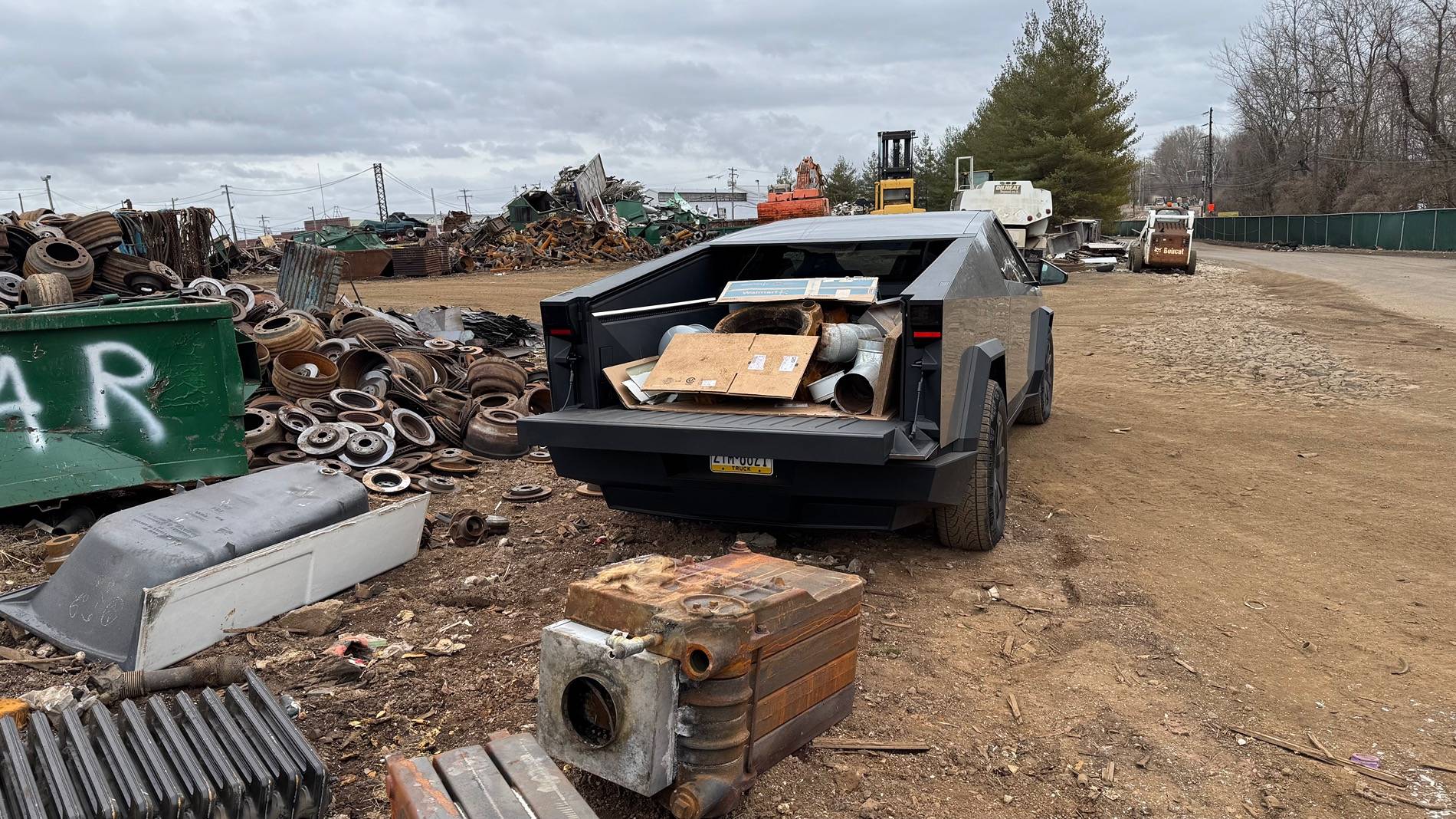 Tesla Cybertruck Metal Scrap Yard Humor IMG_6842