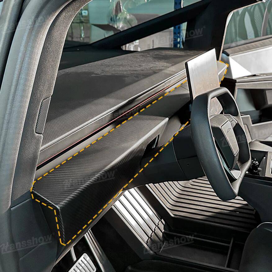 Tesla Cybertruck Cybertruck Real Carbon Fiber Full Interior Kit by Hansshow 1741229545779-ra