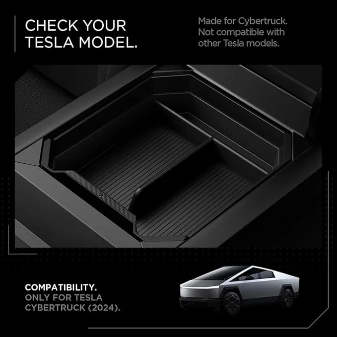 Tesla Cybertruck Does Spigen Console Tray fit with the Best EV Mod Console Safe tray