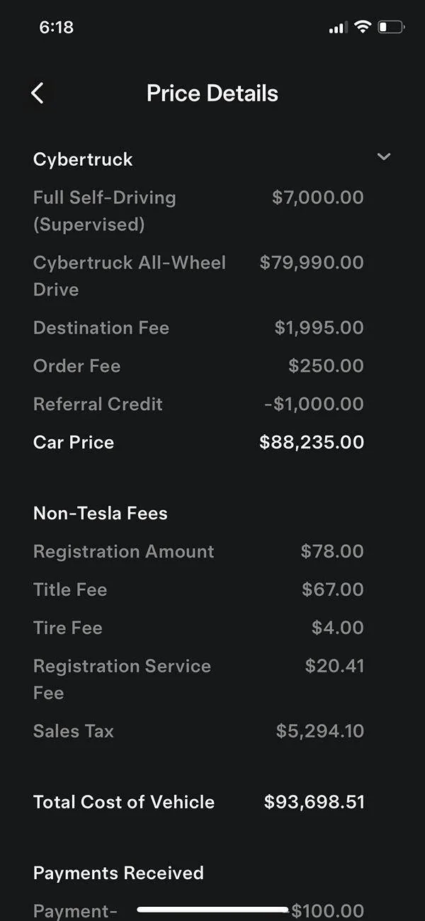 Tesla Cybertruck All Cybertrucks now 1.99% APR financing, 60 months (including Foundation Series) Cybertruck Price Details