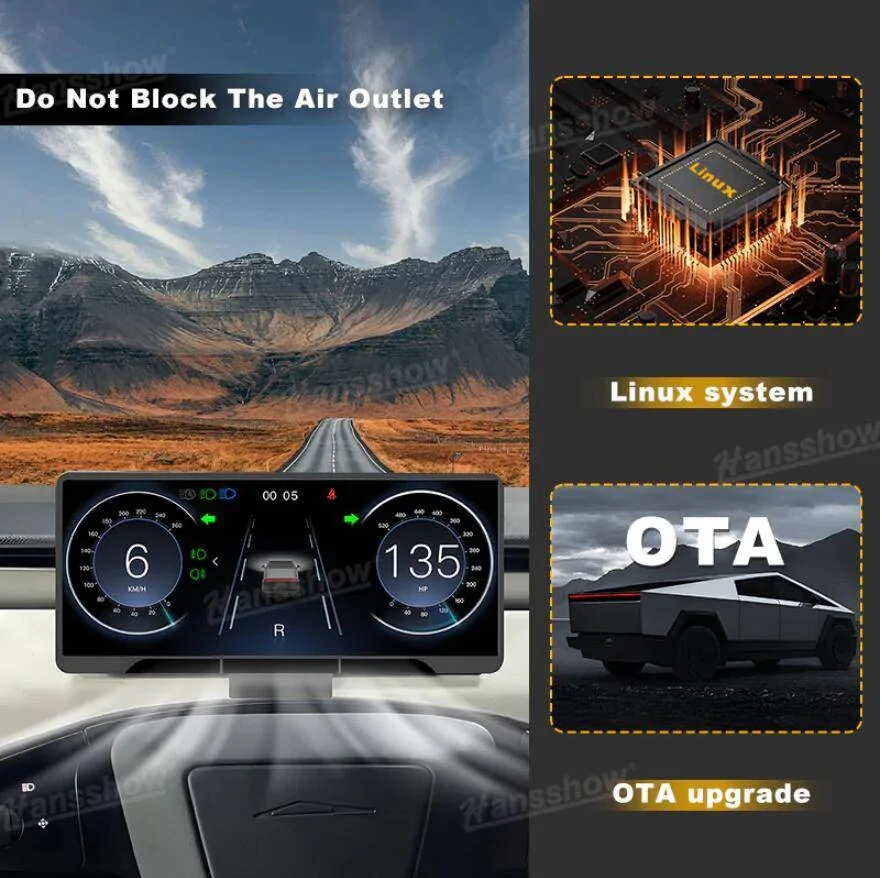 Tesla Cybertruck Cybertruck Dashboard Screen FC9 Instrument Cluster with Carplay from Hansshow! 1741331125305-uf