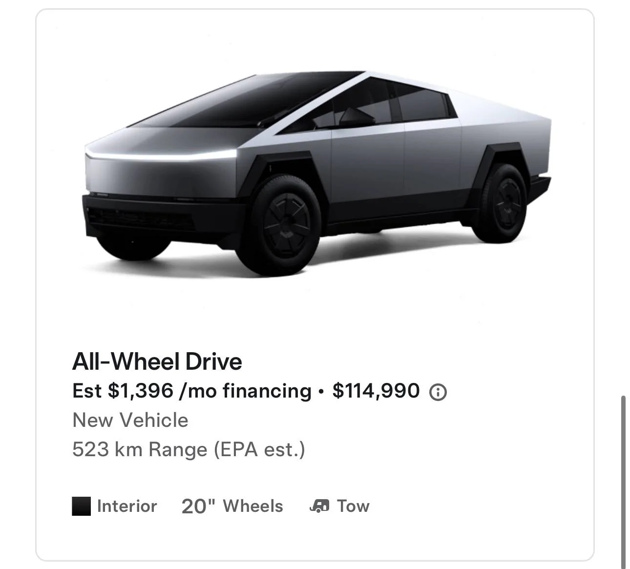 Tesla Cybertruck CT range discrepancy IMG_0442