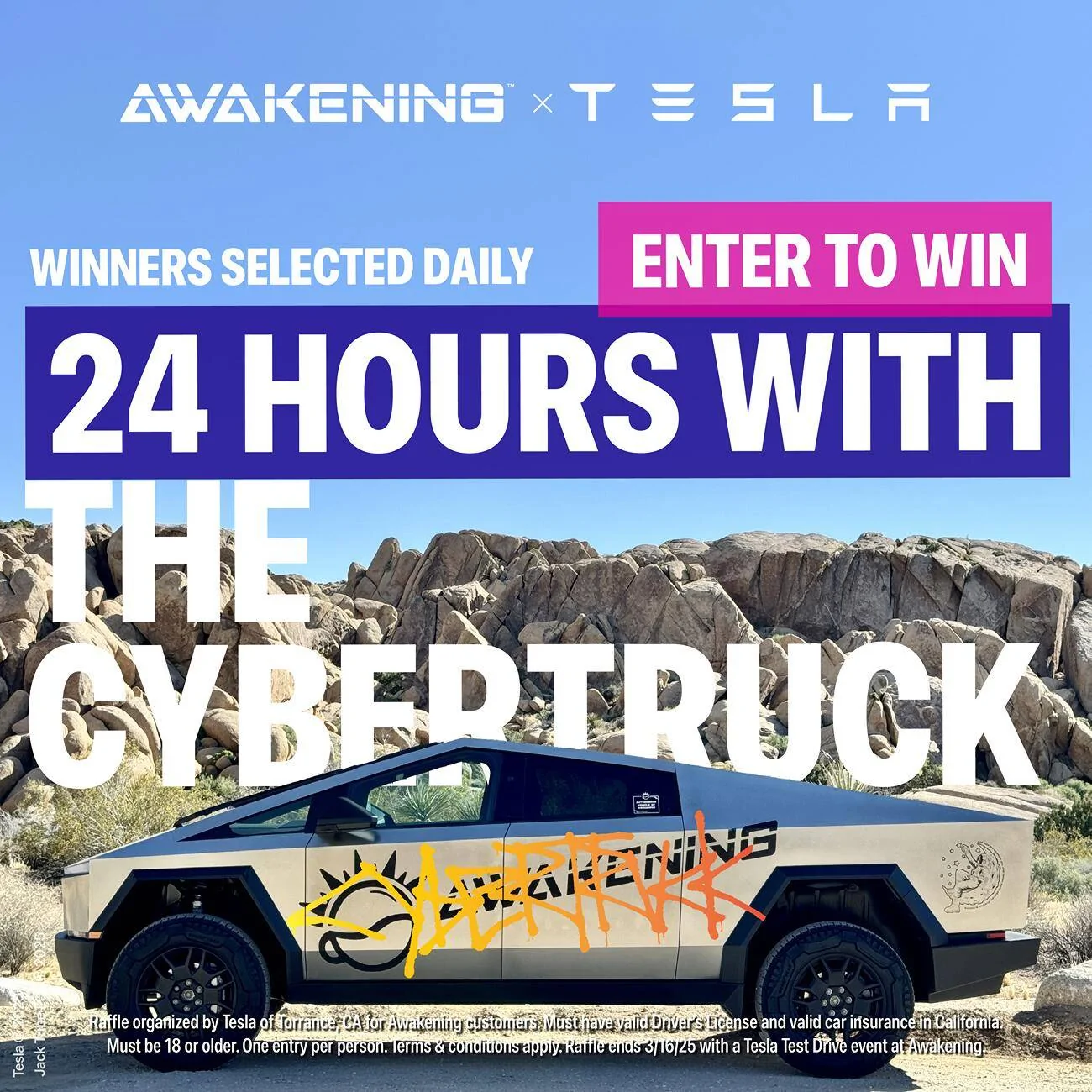 Tesla Cybertruck Cybertruck for a day raffle in LA/SoCal Area (by Tesla of Torrance) 24h With Cybertruck Squar