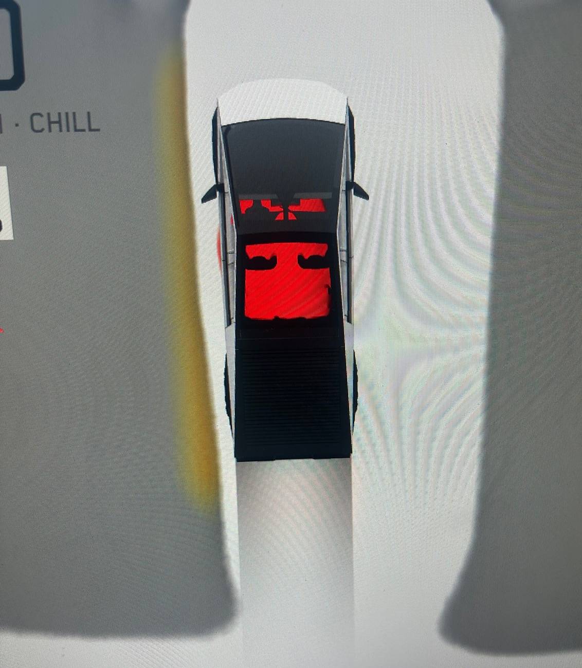 Tesla Cybertruck Red cabin floor animation on dash UI ? 🤔 IMG_2257