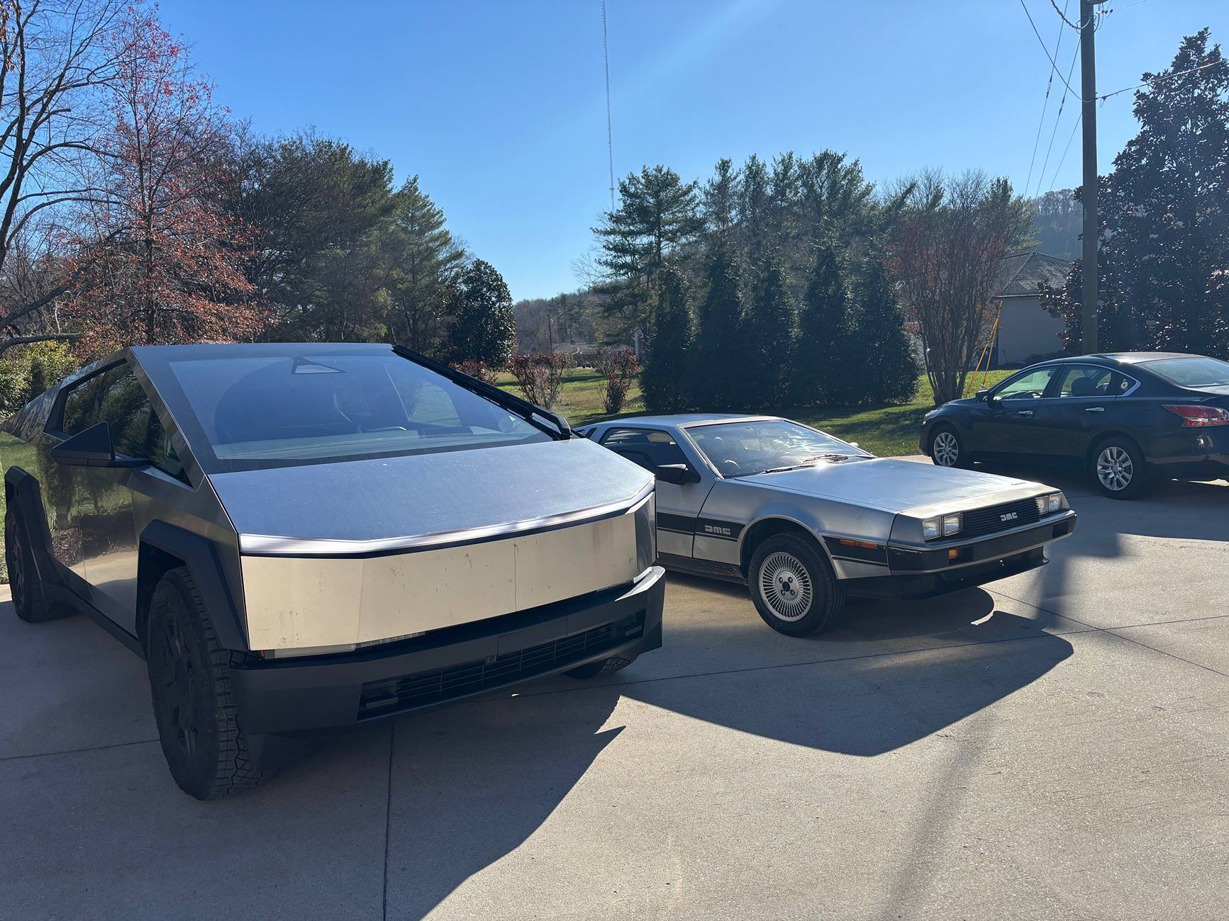 Tesla Cybertruck My CyberTruck and his Friend the DeLorean IMG_1367
