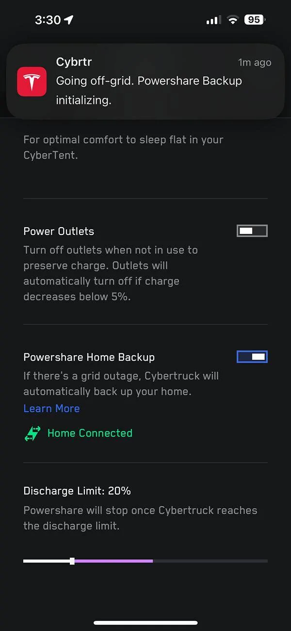 Tesla Cybertruck Powershare update: Home Backup enabled for Solar + Backup Switch IMG_0235