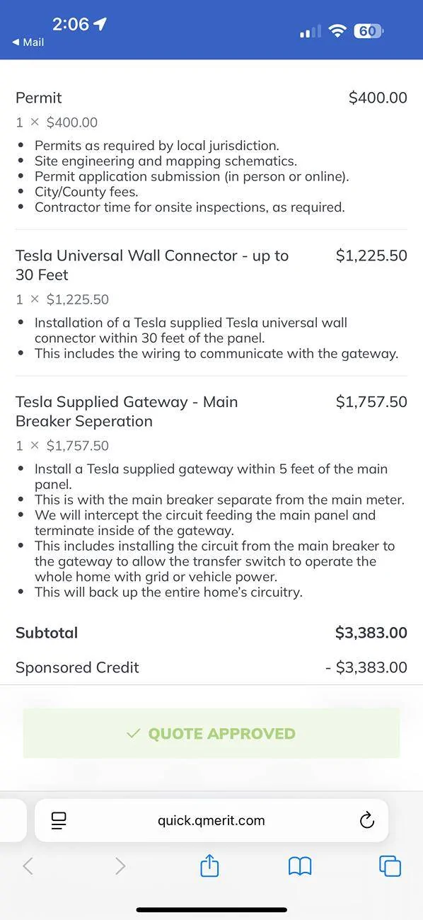 Tesla Cybertruck QMerit Quotes/Charges/Pricing PowerShare IMG_0592