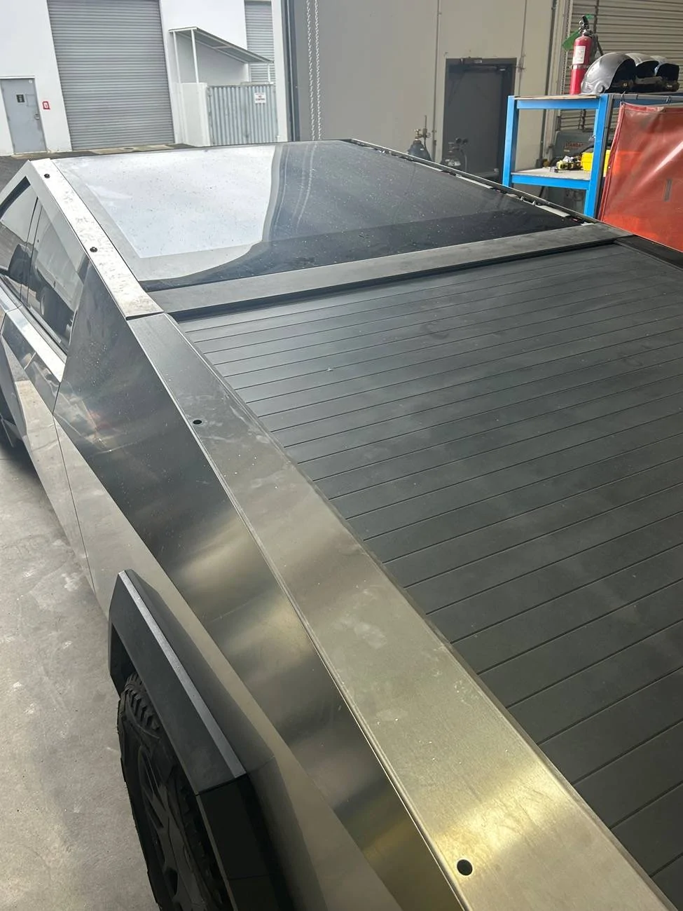 Tesla Cybertruck Stainless tailgate cap and sail panels IMG_5807