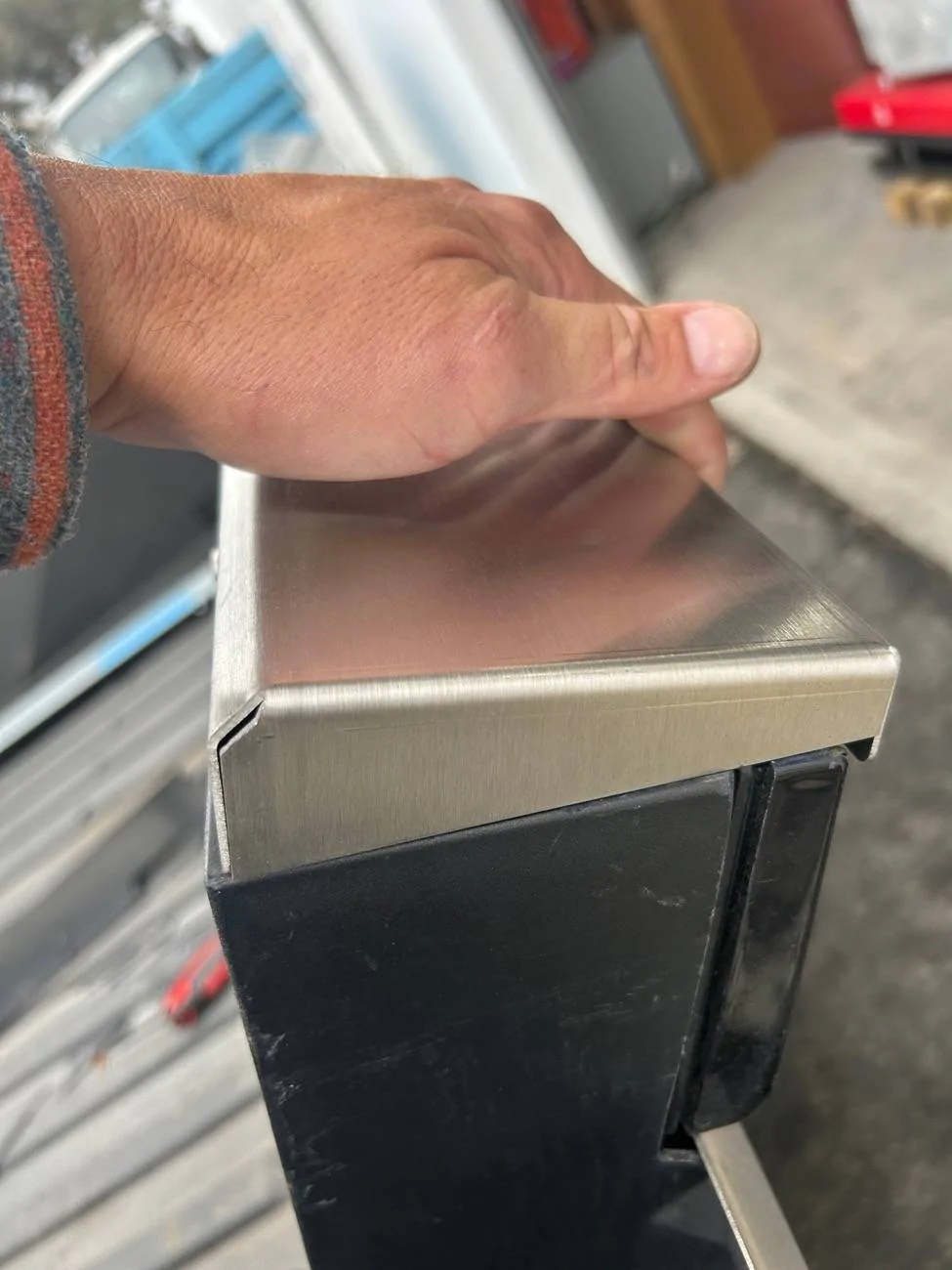 Tesla Cybertruck Stainless tailgate cap and sail panels IMG_5769