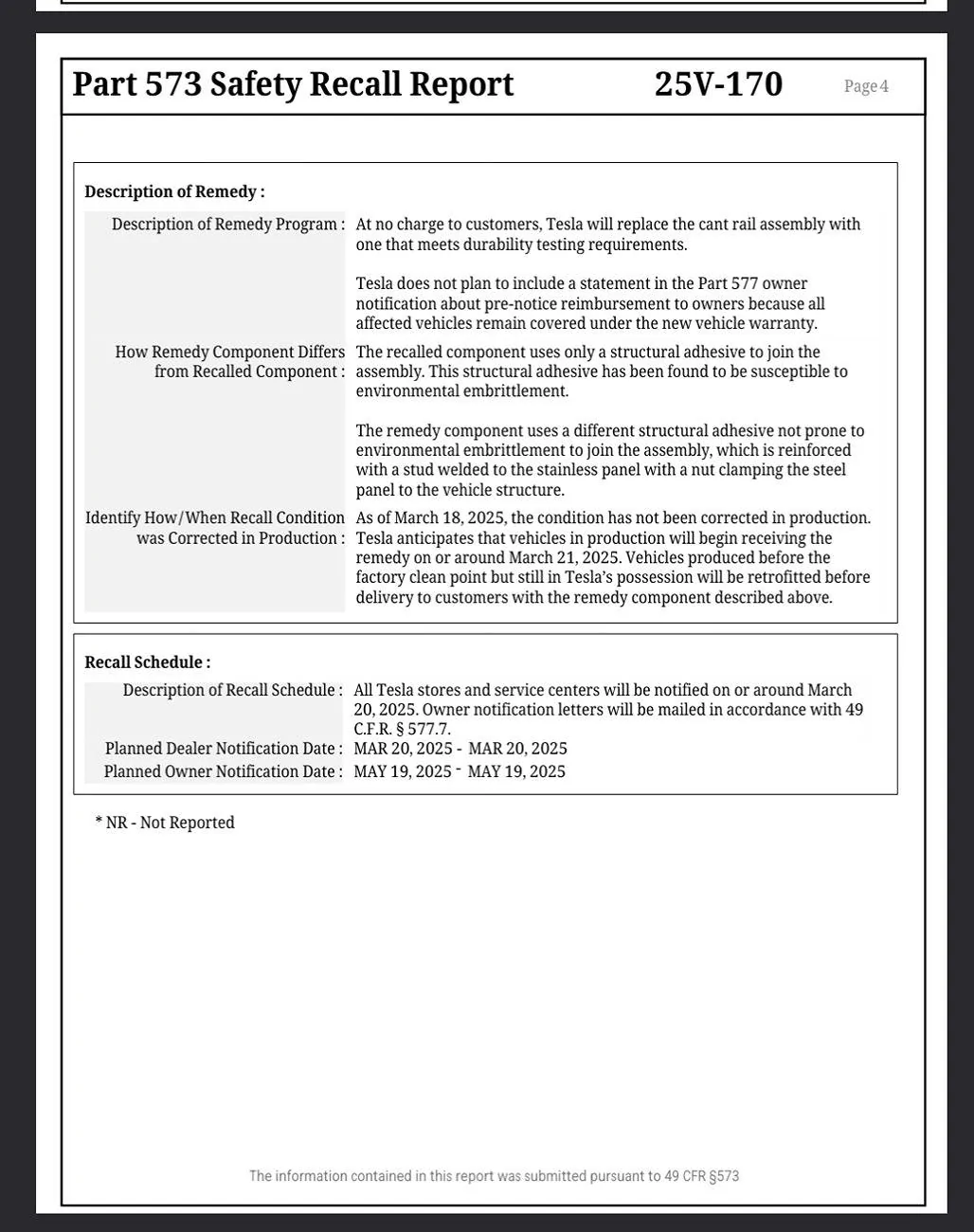 Tesla Cybertruck Recall: exterior trim / body panel detaching issue (46,096 Cybertrucks affected) SmartSelect_20250320_121312_Firefox