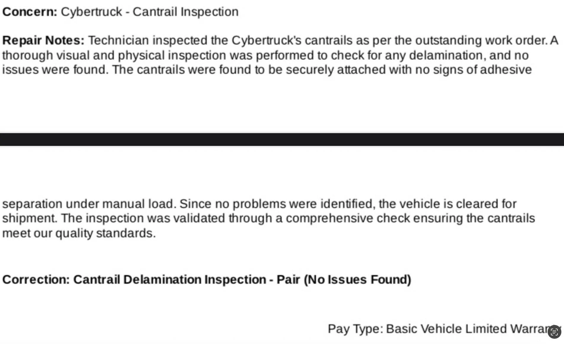 Tesla Cybertruck Recall: exterior trim / body panel detaching issue (46,096 Cybertrucks affected) 1742668712244-gq