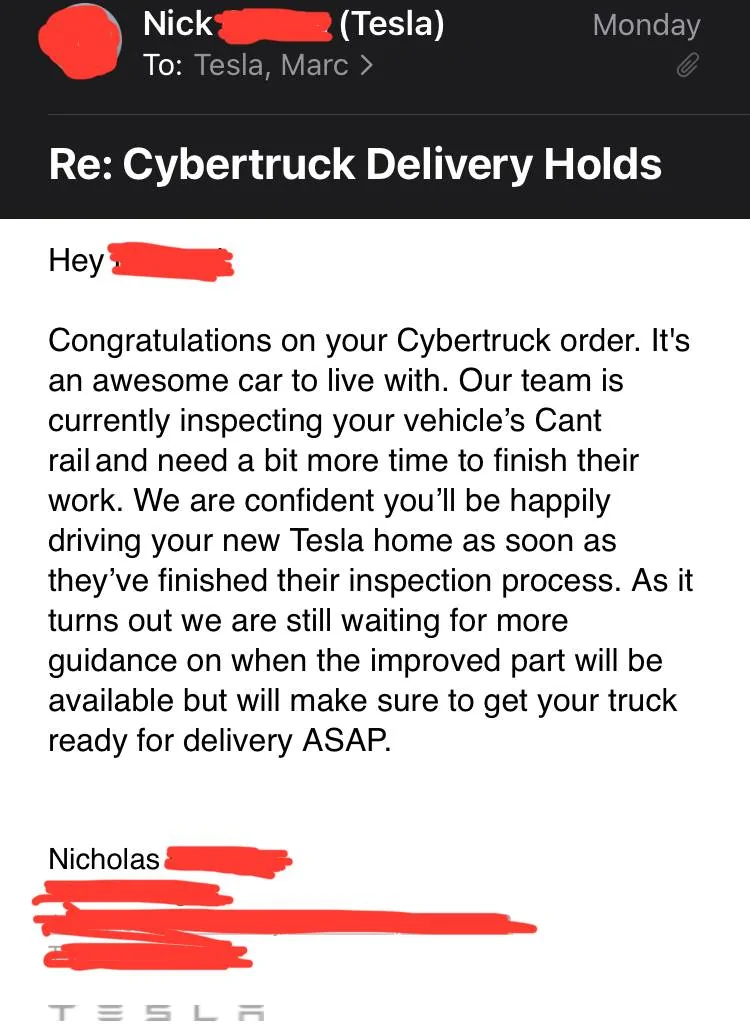 Tesla Cybertruck Large number of Cybertrucks without Cantrail Trims spotted at Giga Texas IMG_1051