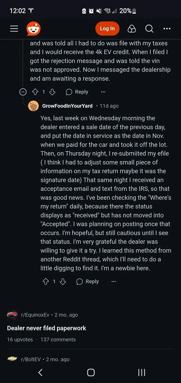 Tesla Cybertruck Major mistake by (CPA!) with Commercial Clean Vehicle Tax Credit Screenshot_20250322-120205_Chrom