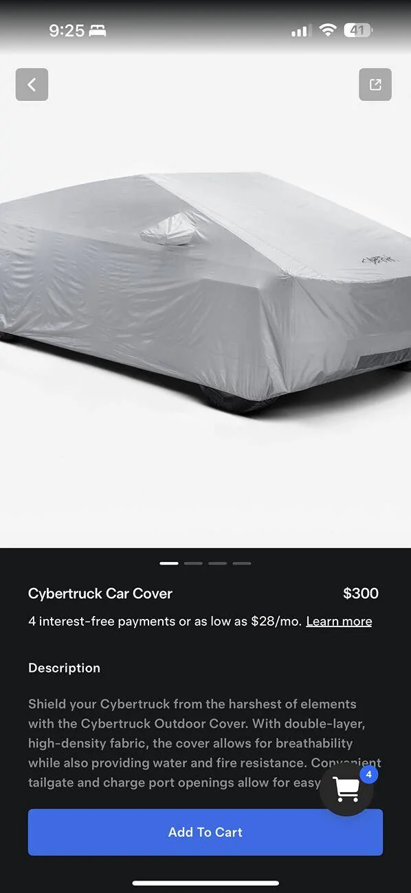 Tesla Cybertruck Tesla OEM Car Cover - reviews / feedback? IMG_3347