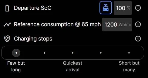 Tesla Cybertruck Way to customize range for Cybertruck when towing a trailer 2025-03-30 09_08_01-ABRP - A Better Routeplanner