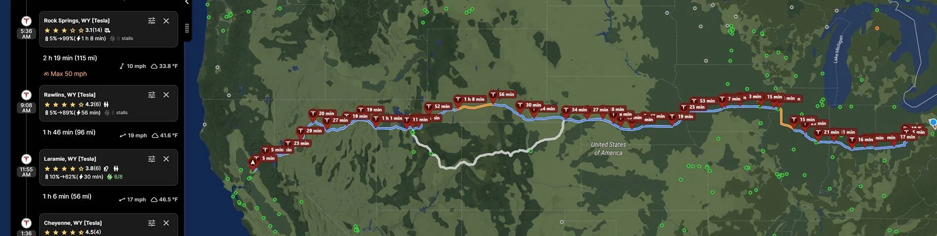 Tesla Cybertruck Way to customize range for Cybertruck when towing a trailer 2025-03-30 09_33_44-ABRP - A Better Routeplanner