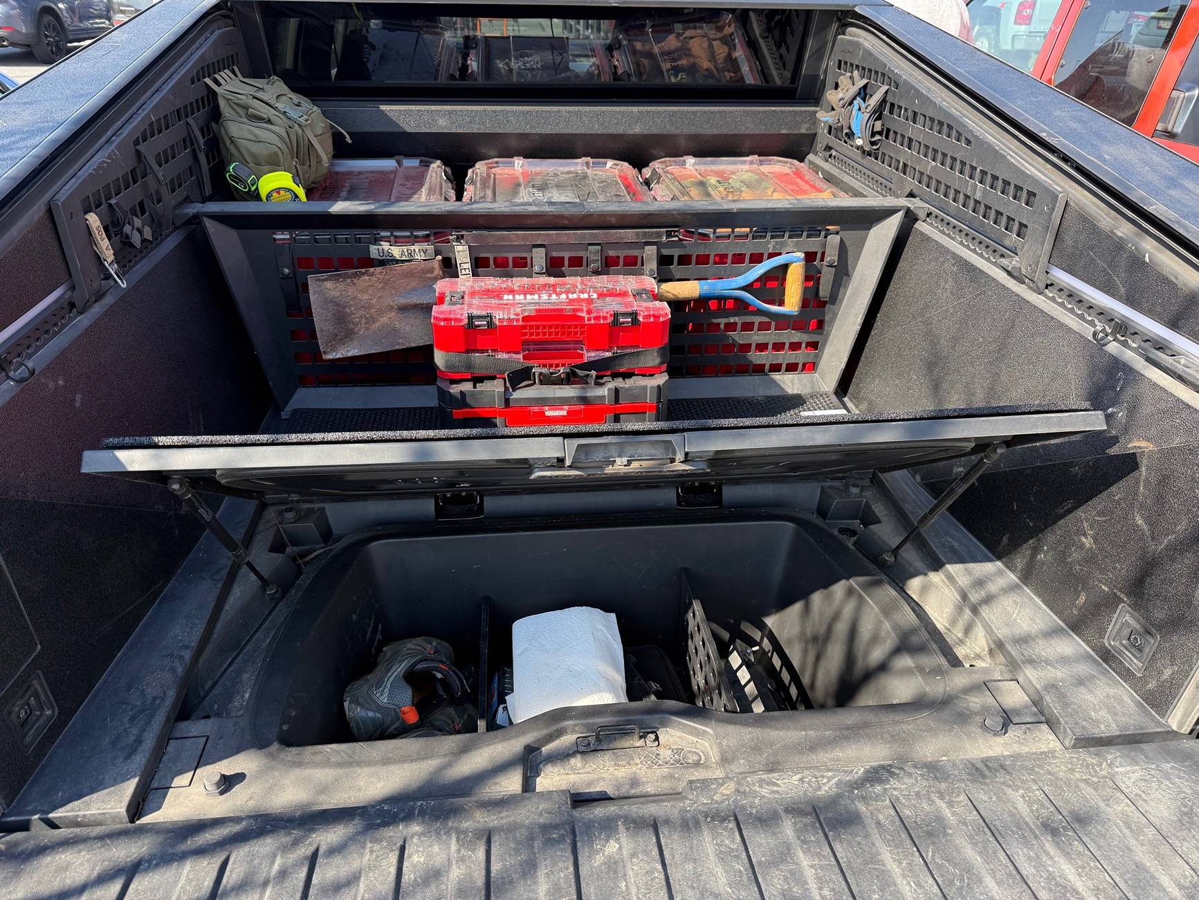 Tesla Cybertruck $17 48x36” bed mat from Home Depot IMG_1480