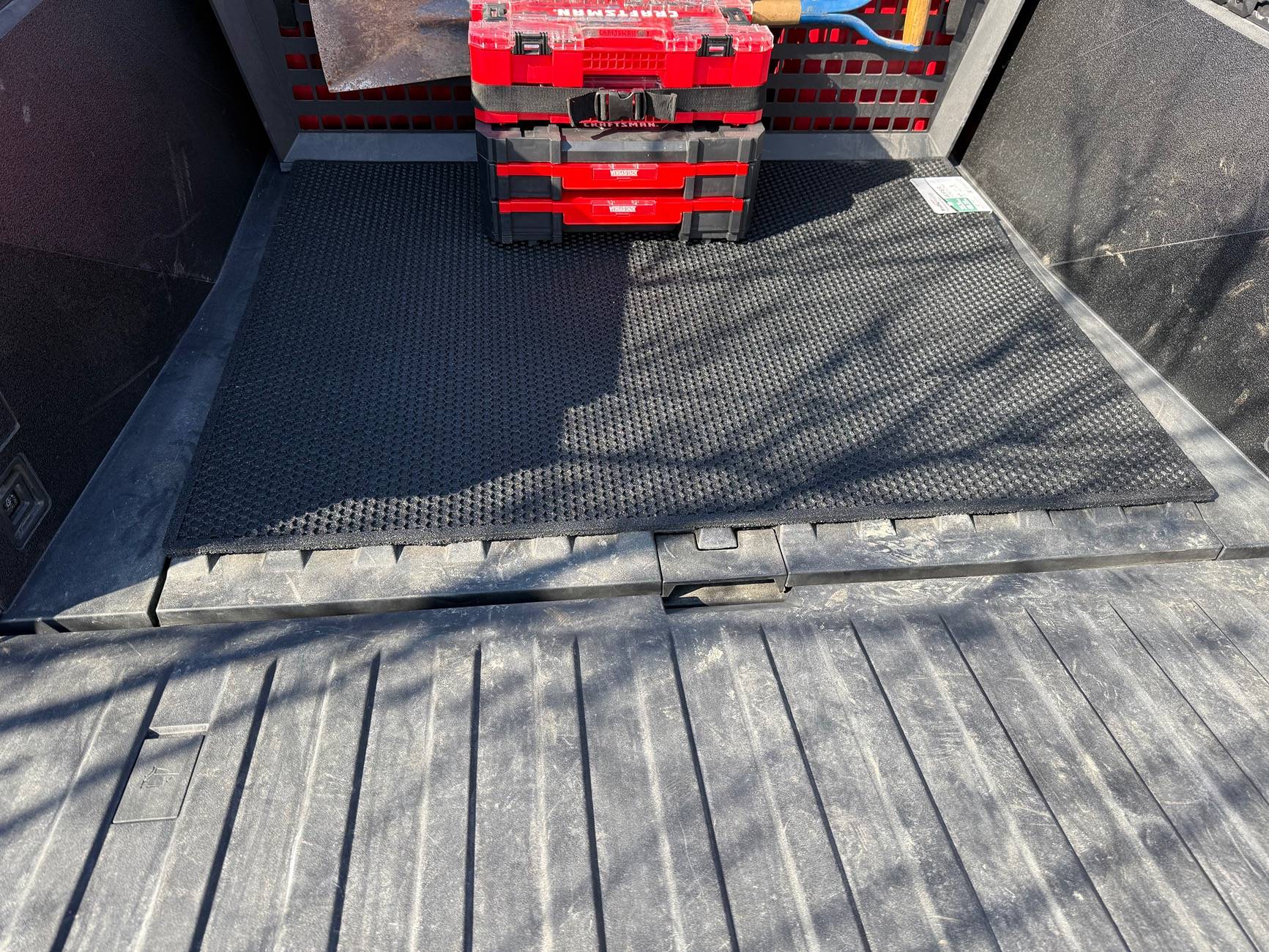 Tesla Cybertruck $17 48x36” bed mat from Home Depot IMG_1479