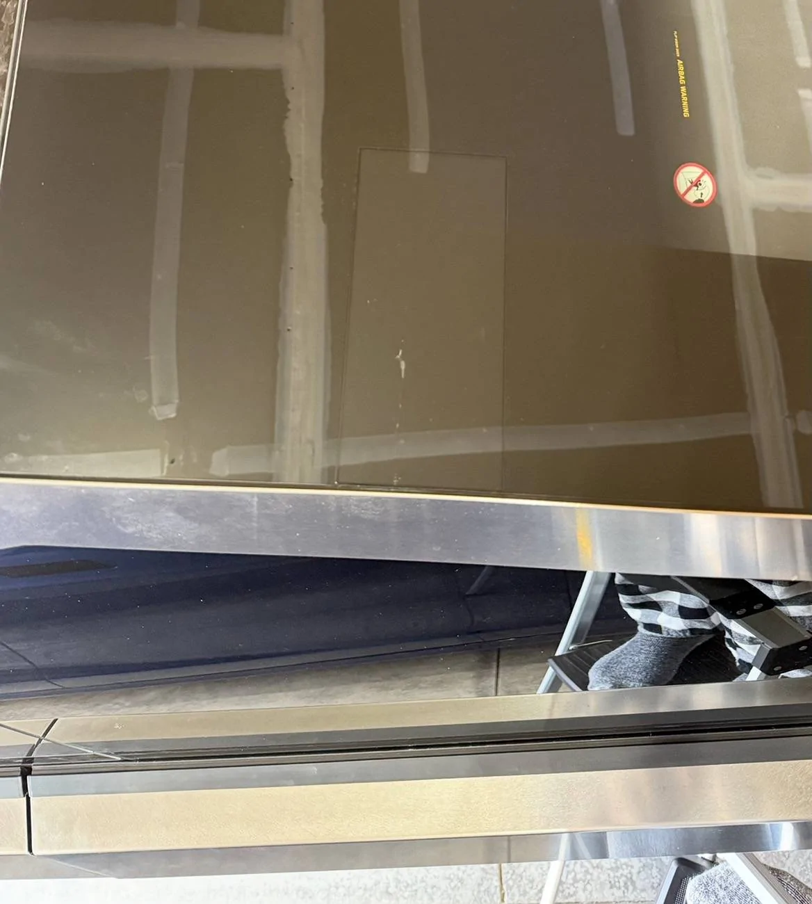 Tesla Cybertruck UPDATED: 360 miles on OD front windshield already cracked 🤦‍♂️ IMG_7468