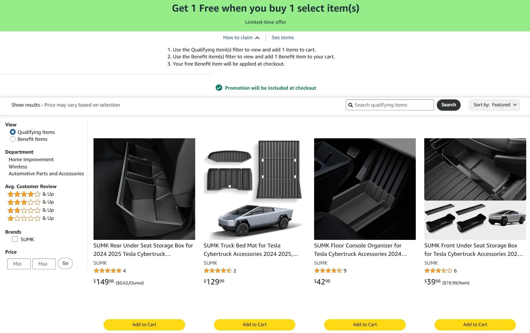 Tesla Cybertruck 🔥Buy Any One Get One Free of SUMK Cybertruck Accessories 1